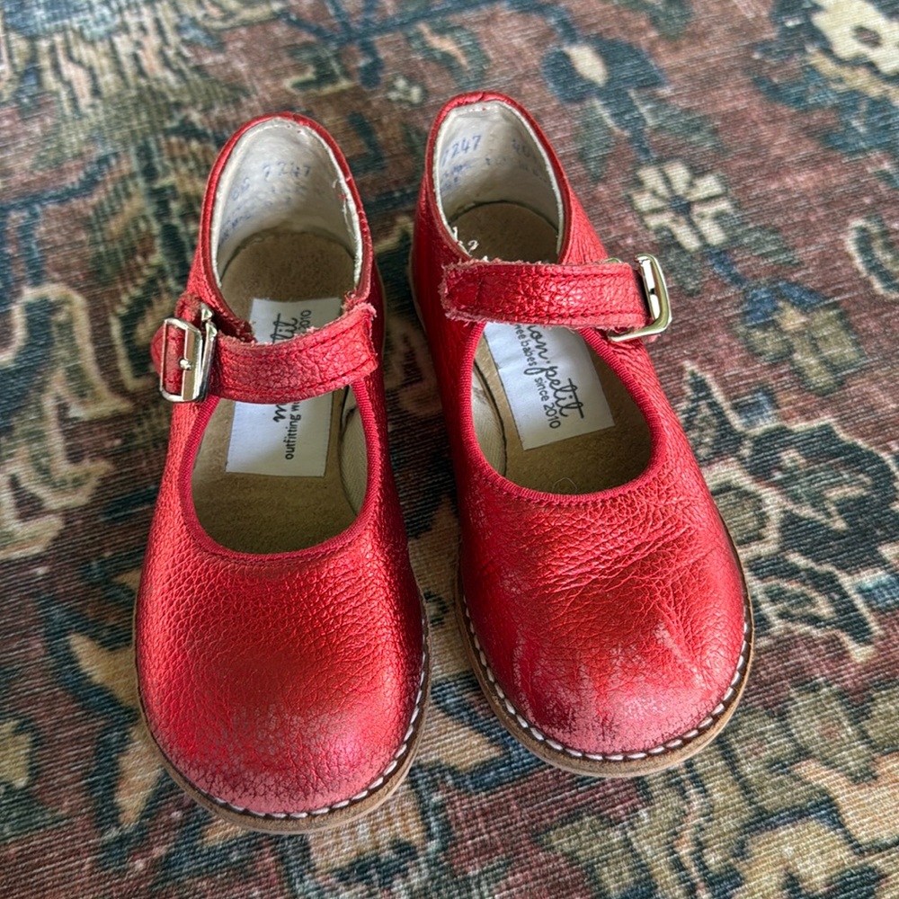 Mon Petit Red Hard Sole Shoes